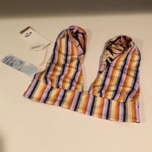 NWT Billabong Reversible Swim Top stripes/tropical